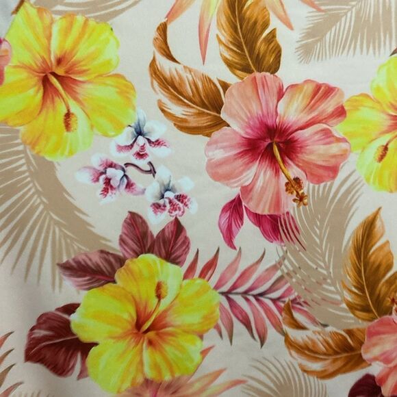 NWT- Hurley-hibiscus Hawaiian print sleeved one piece- Size XL - Picture 5 of 10